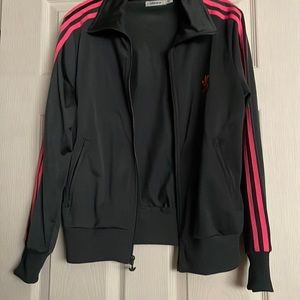 Adidas large woman’s jacket with pink stripes